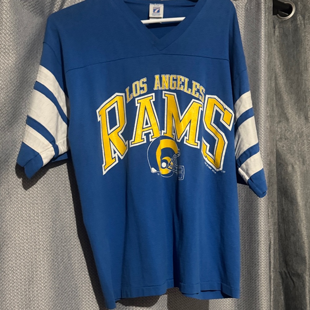 LOGO 7 Blue and Yellow Los Angeles Rams Women's Top
